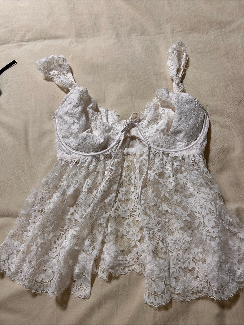 Victoria's Secret White Lace Lingerie Top